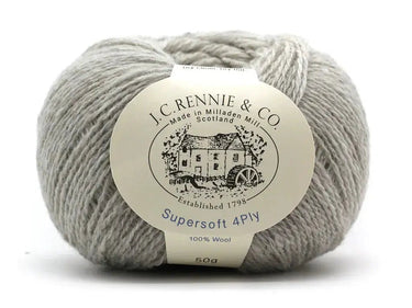 J.C. Rennie | Supersoft 4ply Yarn | 100% Wool, Color: Putty, J.C. Rennie Supersoft 4ply is the original Scottish supersoft wool yarn, featuring a Shetland-style look and heathered tones. Ideal for colourwork and layering., Knit With Me