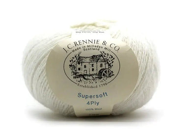 J.C. Rennie | Supersoft 4ply Yarn | 100% Wool, Color: Winter White, J.C. Rennie Supersoft 4ply is the original Scottish supersoft wool yarn, featuring a Shetland-style look and heathered tones. Ideal for colourwork and layering., Knit With Me
