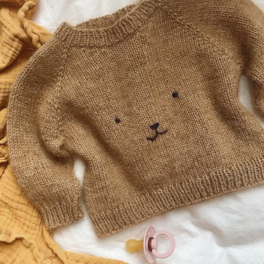 Teddy Bear Sweater | PetiteKnit | Printed Pattern in option at Knit With Me yarn shop