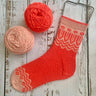 The Springtide Sock Kit Coral in option at Knit With Me yarn shop
