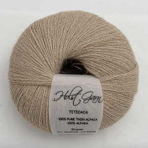 Holst Garn | Titicaca Yarn | Lace Weight Alpaca Wool, Colour: Sandstone, Soft lace weight alpaca yarn—Titicaca is perfect for shawls, baby knits or as a carry-along. Ideal knitting wool UK with stunning colour range., Knit With Me