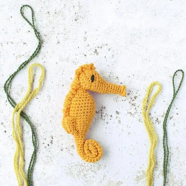 TOFT | Blanche the Seahorse | Mini Crochet Kit UK, , Crochet Blanche the Seahorse with TOFT's mini kit. Includes wool, hook & stuffing—an intermediate UK amigurumi gift from Edward’s Menagerie, Knit With Me