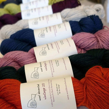 Wool Decanted | Vintage 23 DK | Soft British Wool Yarn, colour: Shepards Delight, Vintage 23 DK is soft British wool yarn with Polwarth, Romney & Shetland. Ideal knitting wool UK for colourwork, texture & next-to-skin wear, Knit With Me